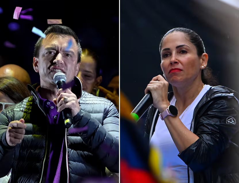 El presidente candidato Daniel Noboa y la abanderada del correísmo Luisa González cerraron sus campañas electorales.