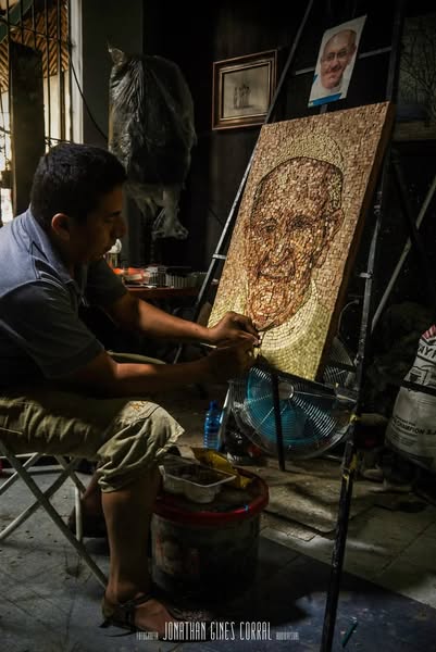 El retrato del Papa hecho en Calceta