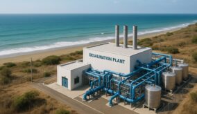 El costo de producción del metro cúbico de agua potable en Manta, actualmente en 82 centavos y aumentará con las plantas desaladoras. 