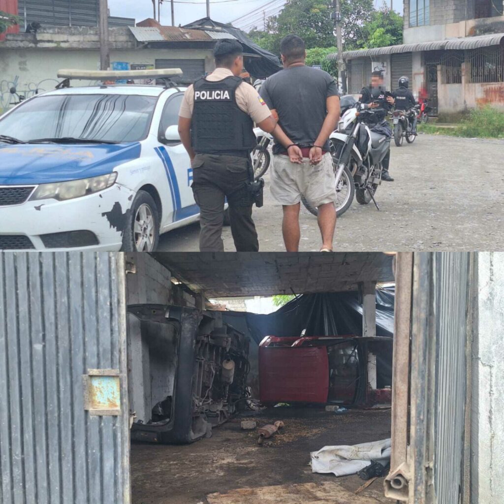 Policía investiga presunto desguazadero en la cooperativa María del Rosario de Santo Domingo de los Tsáchilas