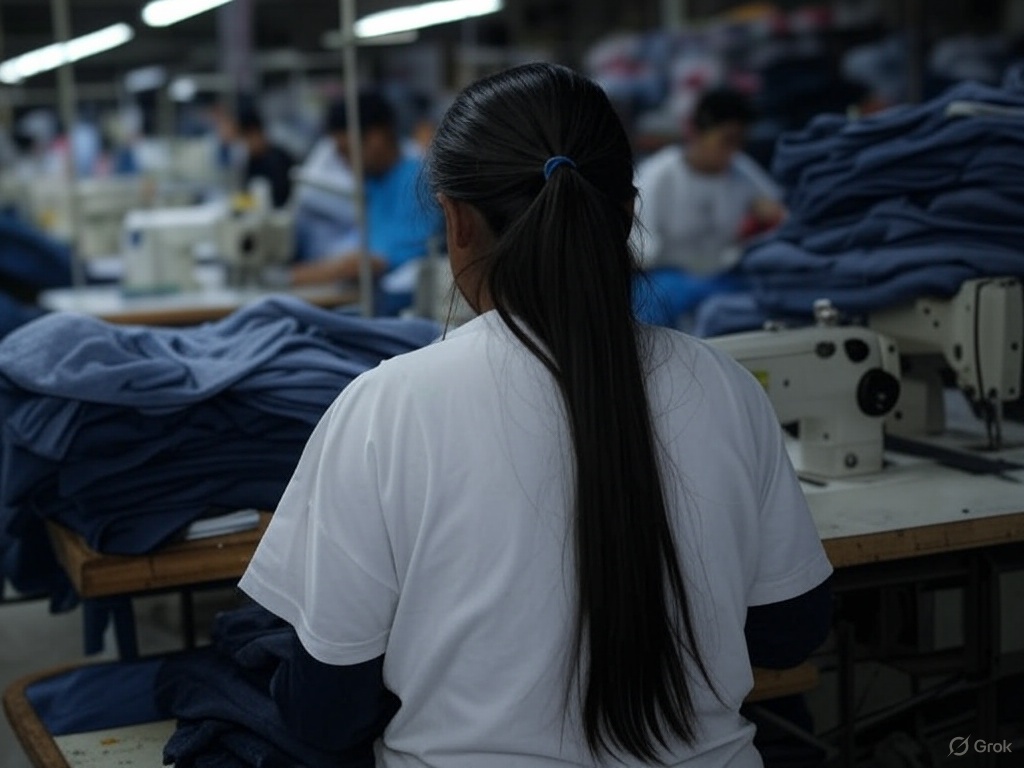 La adolescente era explotada laboralmente en una fábrica de ropa.