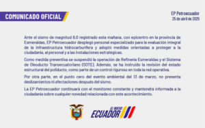 sismo esmeraldas refinería sote