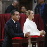Daniel Noboa y Lavinia Valbonesi asistieron al tedeum en conmemoración del 24 de Mayo, aniversario de la Batalla del Pichincha. (Presidencia de Ecuador).