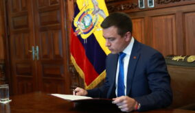 Daniel Noboa presidente de Ecuador en el Palacio de Carondelet