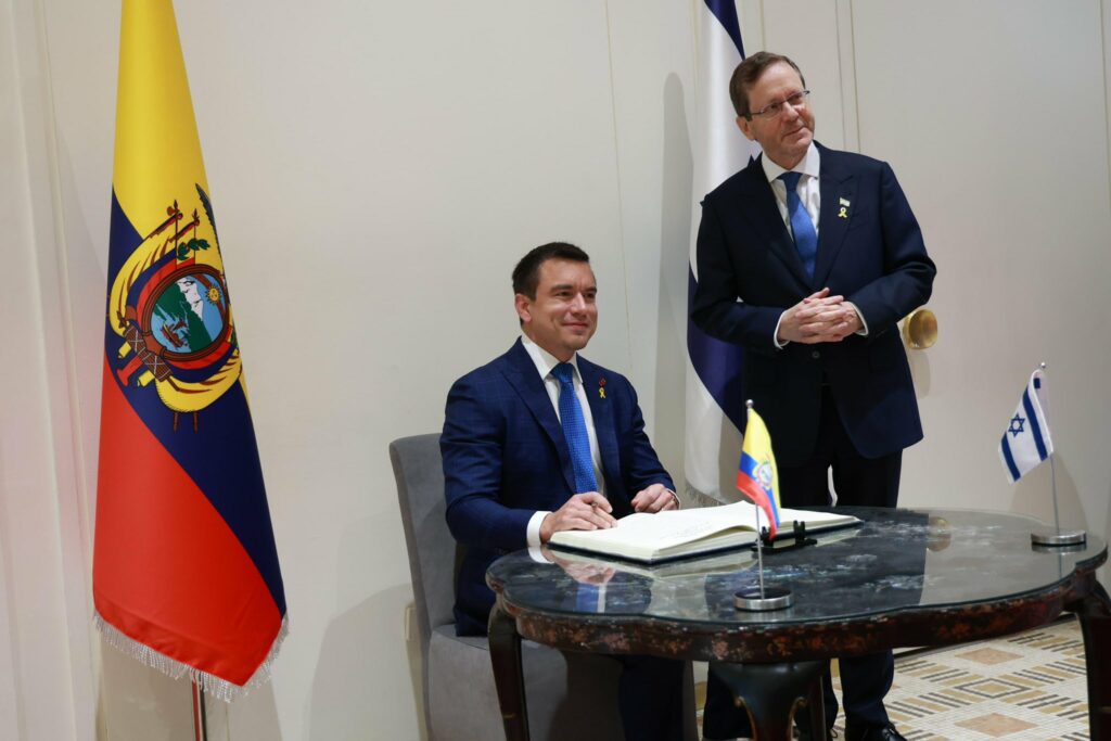 Daniel Noboa y presidente de Israel, Isaac Herzog, sellan alianza estratégica para combatir el terrorismo y crimen organizado