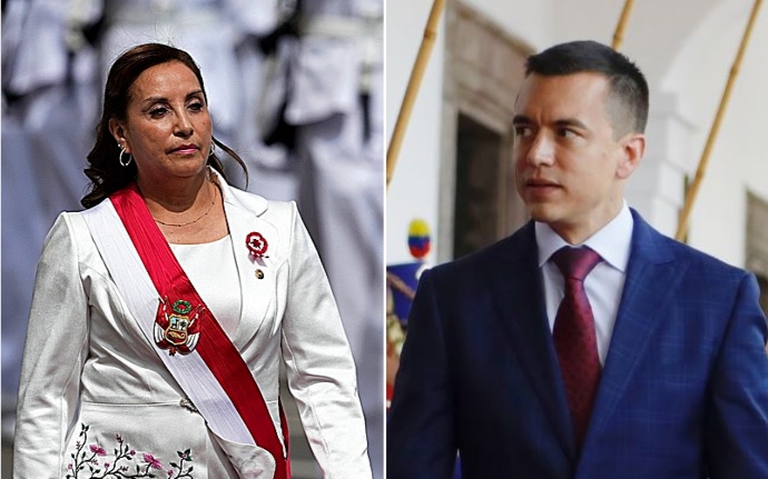 Dina Boluarte, mandataria de Perú, asistirá a la posesión del presidente Daniel Noboa en Ecuador.