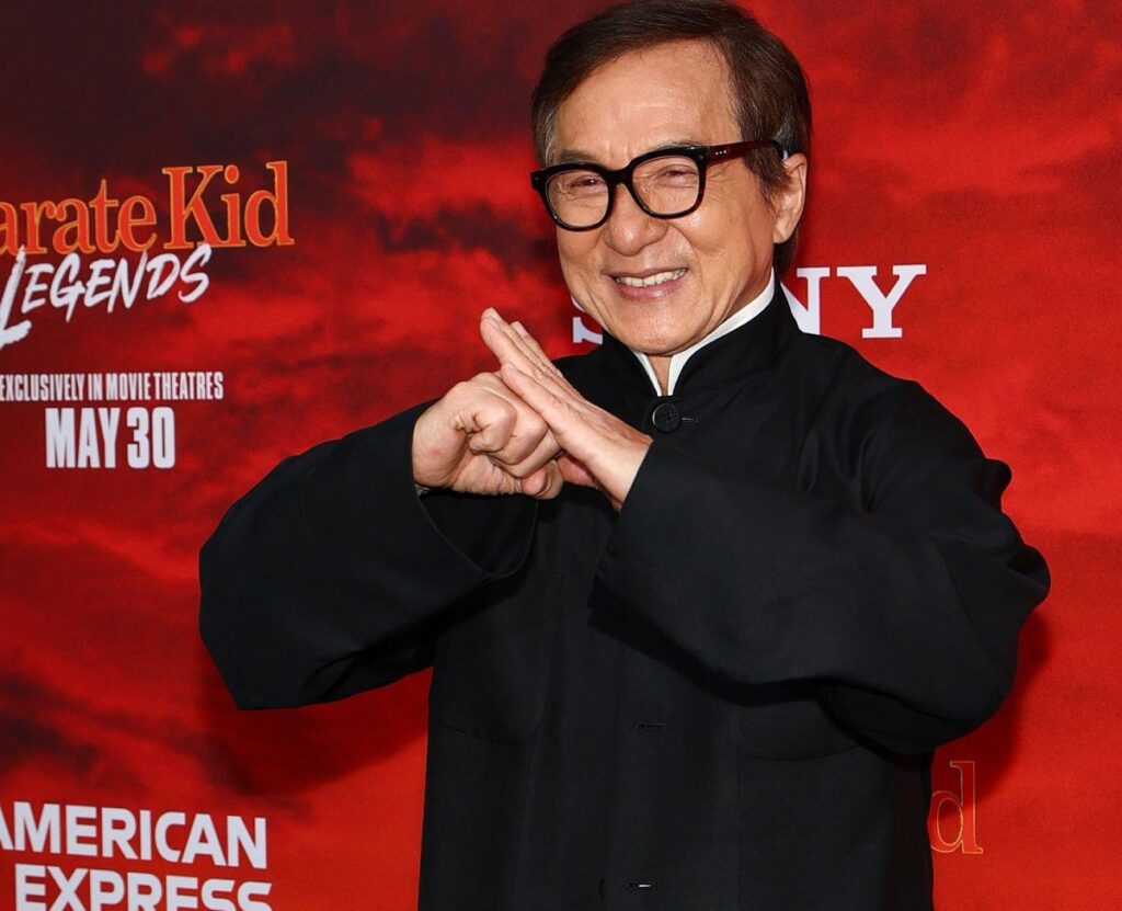 El actor Jackie Chan en la premiere de Karate Kid: Legends.