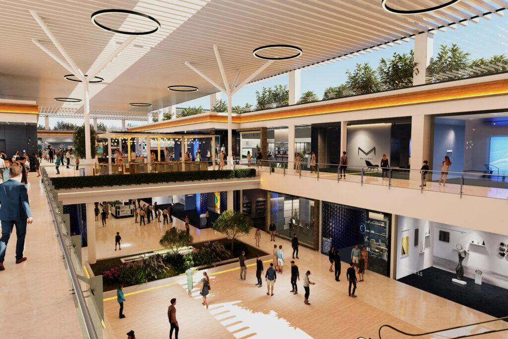 El crecimiento comercial en Santo Domingo dinamiza la economía local con nuevos malls, supermercados y más de 95 mil establecimientos activos. En la imagen se observa el modelo del Bombolí Shopping.