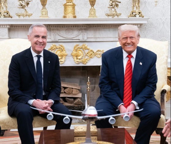 El primer ministro canadiense, Mark Carney, y el presidente estadounidense, Donald Trump