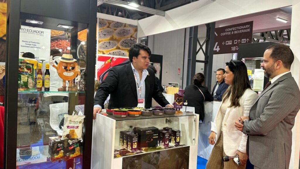 Empresas ecuatorianas participan en la feria Tuttofood Milán 2025 para promover internacionalmente productor agroalimentarios. (Ministerio de Producción).