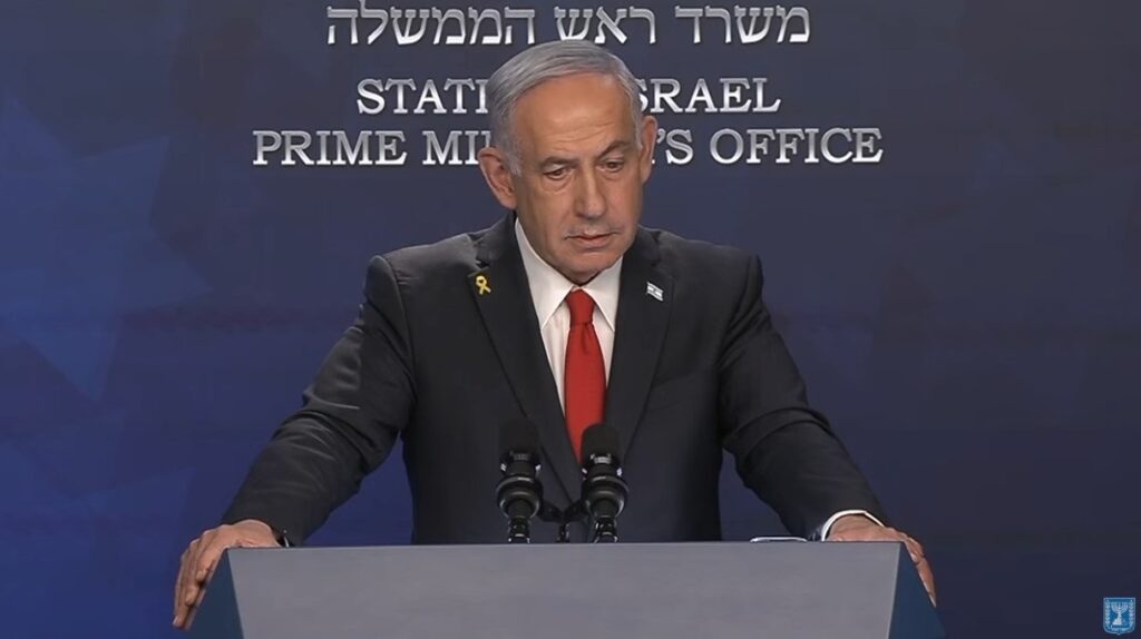 El primer ministro de Israel, Benjamin Netanyahu, en una rueda de prensa