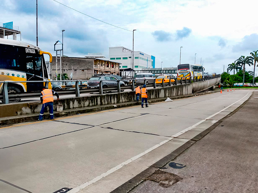 La reparación del paso elevado en la avenida Pedro Menéndez obligará a cerrar un carril clave en Guayaquil.