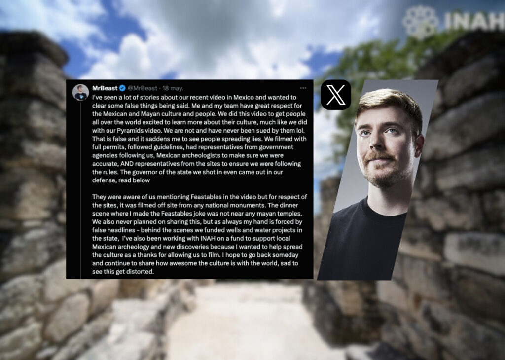 MrBeast respondió a rumores de demanda por grabar en zonas arqueológicas de México