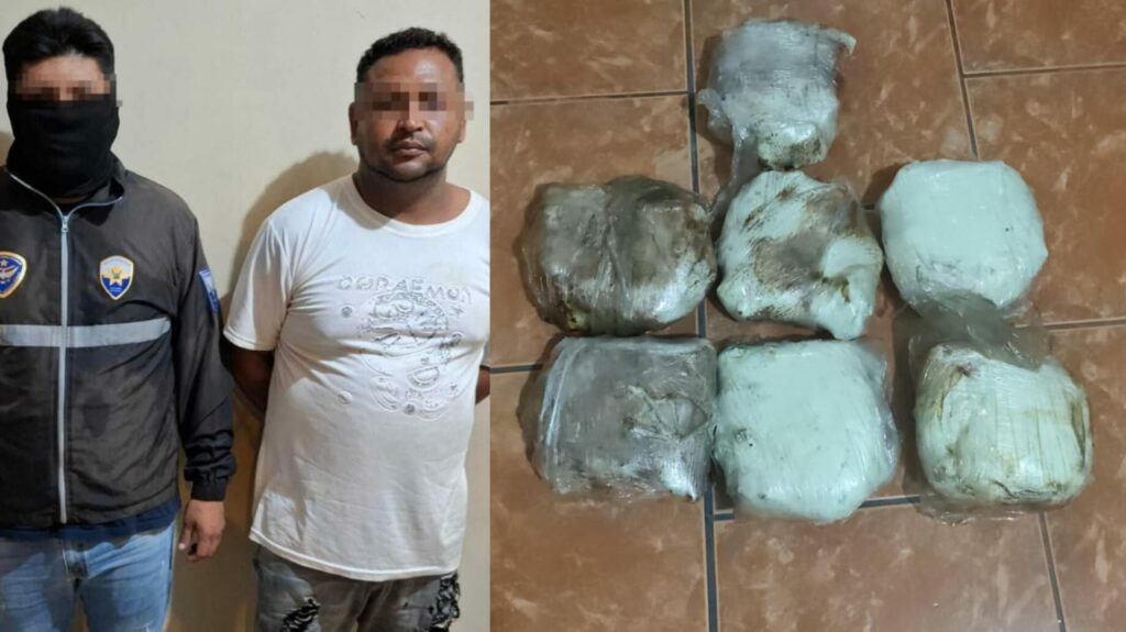 Policía detiene a hombre que llevaba 13 kilos de droga encaletada en un vehículo, en la vía La Concordia - Santo Domingo