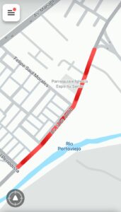 Tráfico vehicular denso en Portoviejo este miércoles 14 de mayo