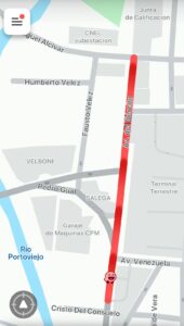 Tráfico vehicular denso en Portoviejo este miércoles 14 de mayo