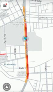 Tráfico vehicular intenso afecta la movilidad urbana este jueves 22 en Portoviejo