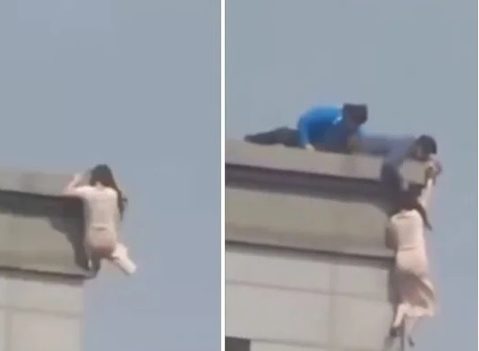 Un agente de la Policía de Seúl, en Corea del Sur, tiró del cabello a una mujer y evitó que se lance desde el piso 19 de un edificio.