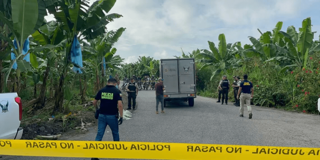 Cubre el cuerpo con hojas de banano y lo abandonan en vía rural, en Santa Rosa, El Oro