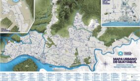 El mapa urbano, de 90 x 59 cm, identifica 113 hitos urbanos, incluyendo escuelas, parques, sitios turísticos y avenidas principales.