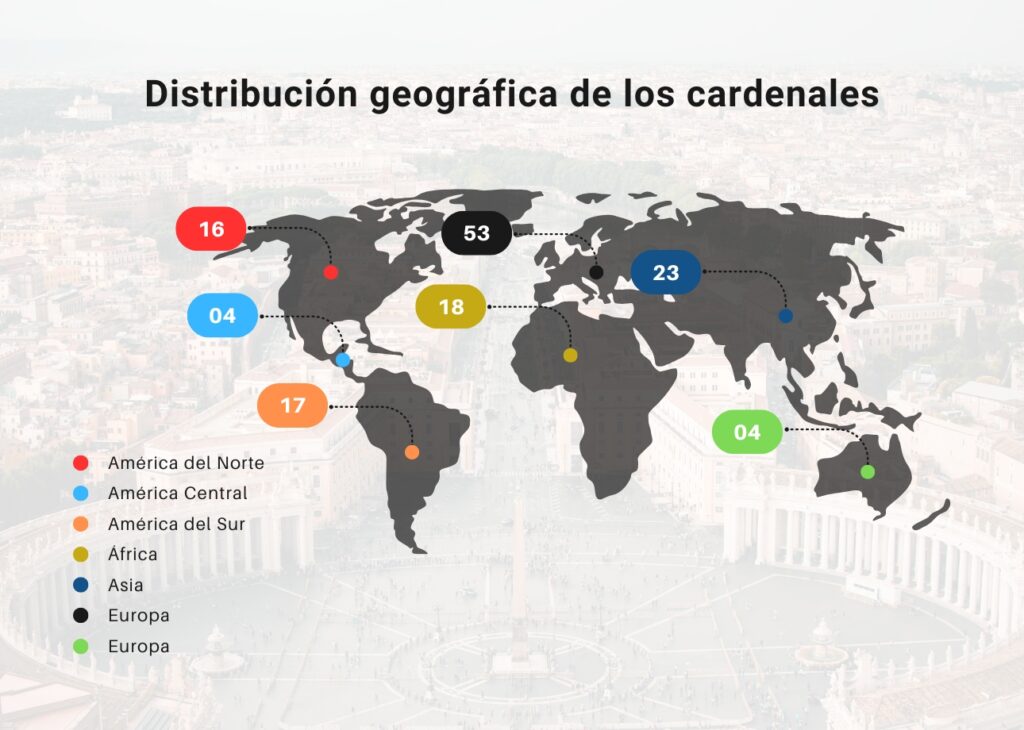 papa cónclave cardenal cardenales roma vaticano mapa cardenales
