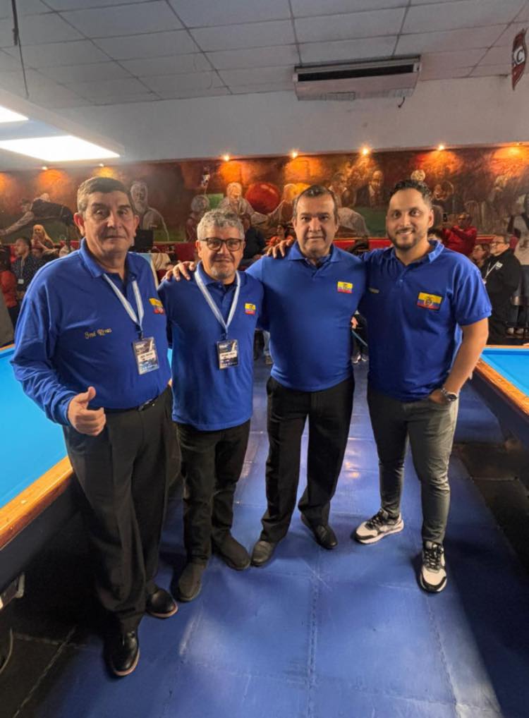 Billaristas ecuatorianos que participaron en el Panamericano en Argentina