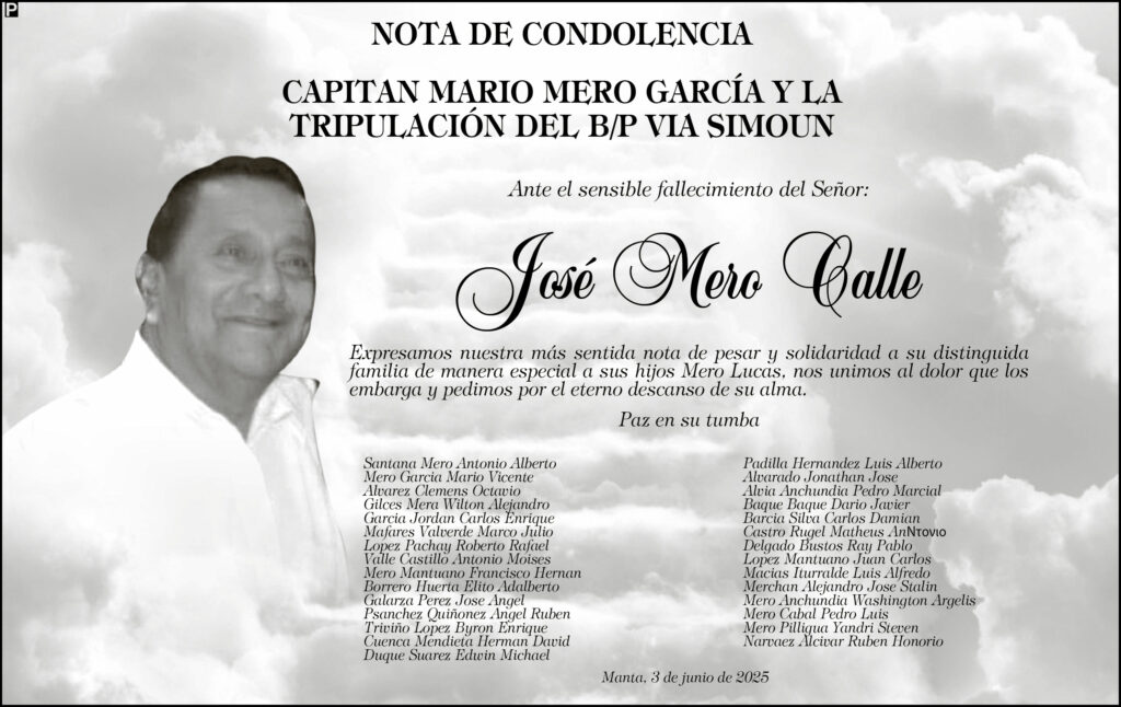 NOTA DE CONDOLENCIA: José Mero Calle