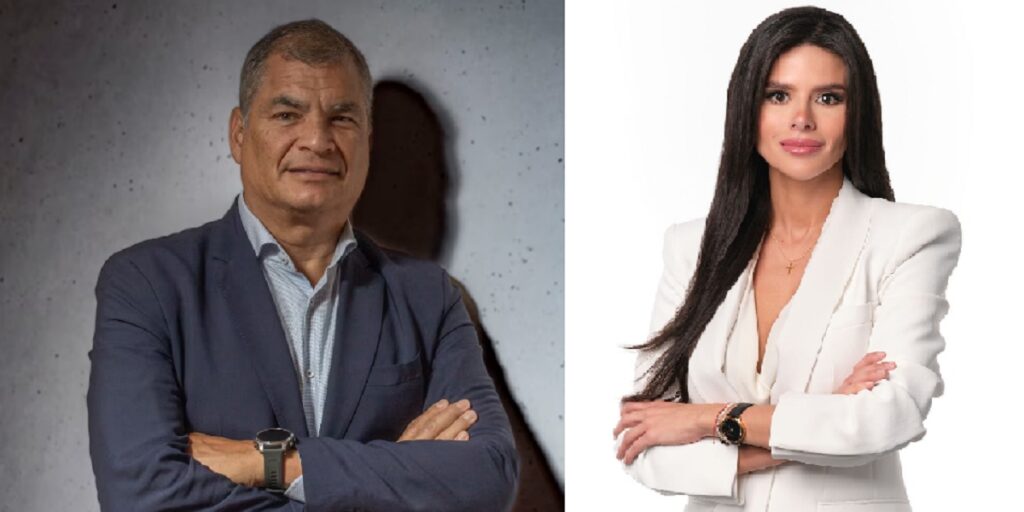 El expresidente Rafael Correa y la asambleísta Diana Jácome.