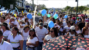 Estudiantes y docentes participaron en el pregón