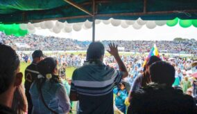 El ex Presidente de Bolivia Evo Morales en un acto de masas FOTO: Redes sociales de Evo Morales.