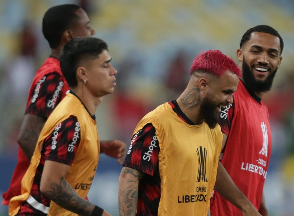 Jugadores de Flamengo durante un entrenamiento.