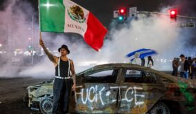 Violentas protestas e incendios sacudieron Los Ángeles por tercer día consecutivo este lunes 9 de junio del 2025.