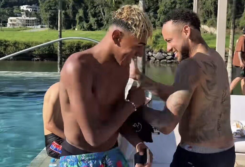 Yamal y Neymar comparten en Brasil (Foto Captura de vídeo)