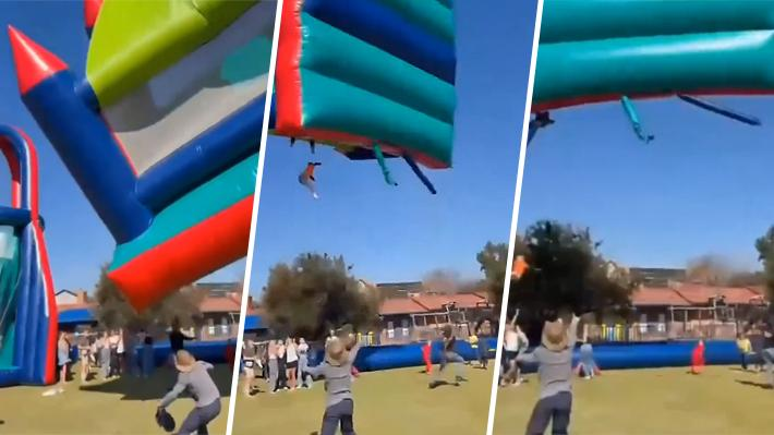 Investigación en marcha tras incidente con castillo inflable en evento escolar