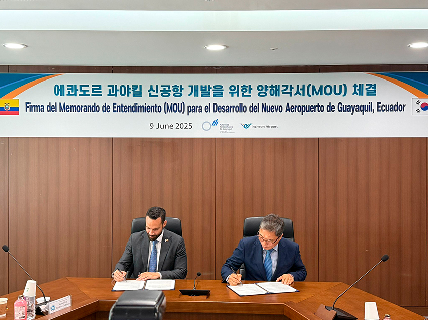 Esta alianza estratégica con Corea del Sur permitirá a Guayaquil adoptar estándares internacionales en operaciones aeroportuarias.