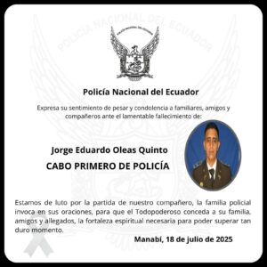 La Policía extendió condolencias a la familia. 