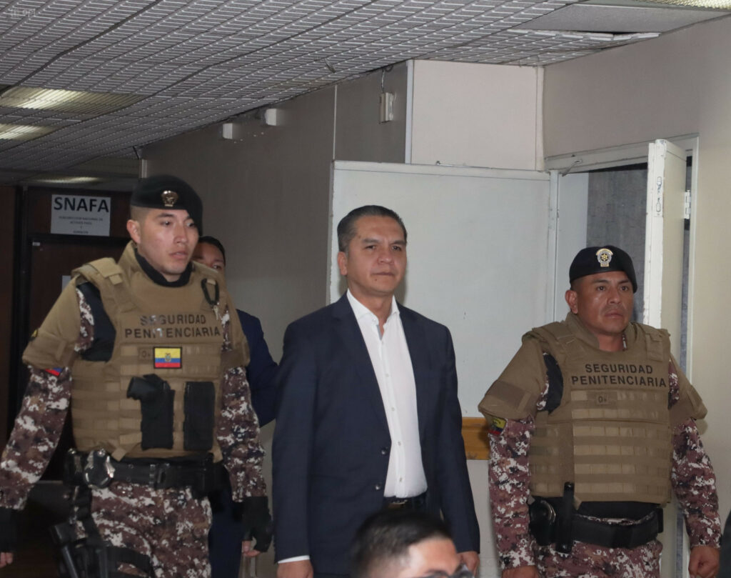 Audiencia de resolución de sentencia en el Caso Pantalla, involucrado el Ex Presidente de la Judicatura Wilman Terán, en la Corte Nacional. Fotos: API / Rolando Enríquez
