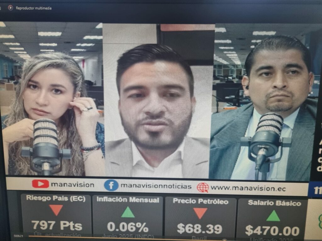Captura de pantalla de la intervención de Fernando Rodríguez (centro) en Manavisión Plus.