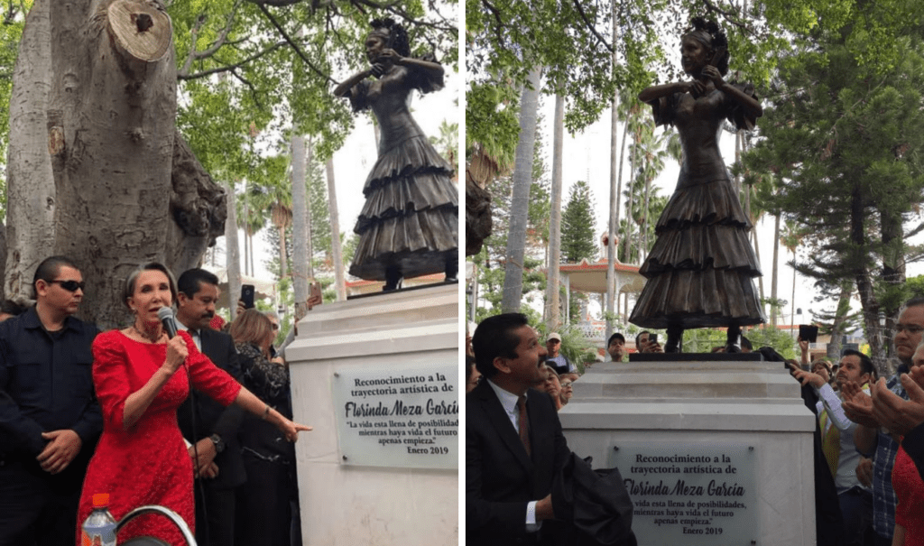 Cientos de personas se convocan para derribar la estatua de Florinda Meza en su pueblo natal