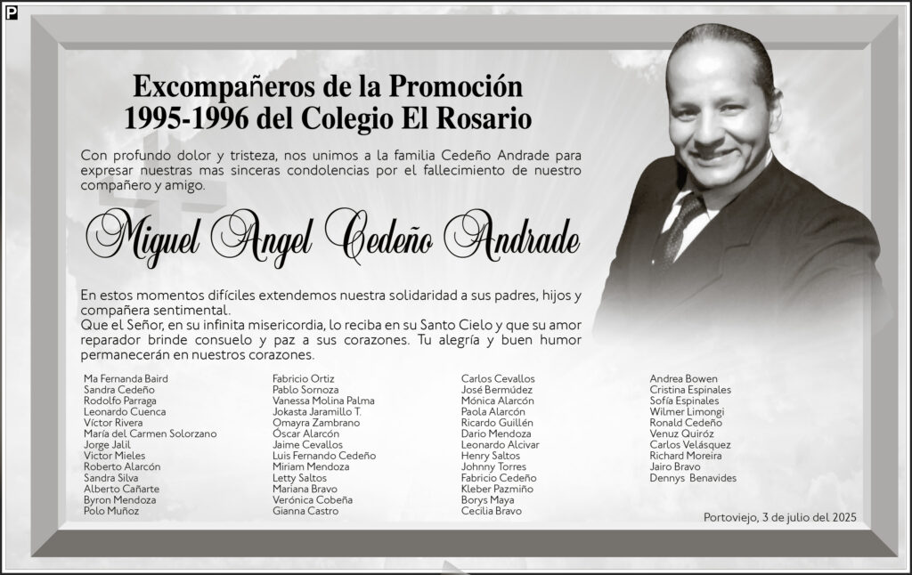 ACUERDO DE CONDOLENCIA: Miguel Angel Cedeño Andrade