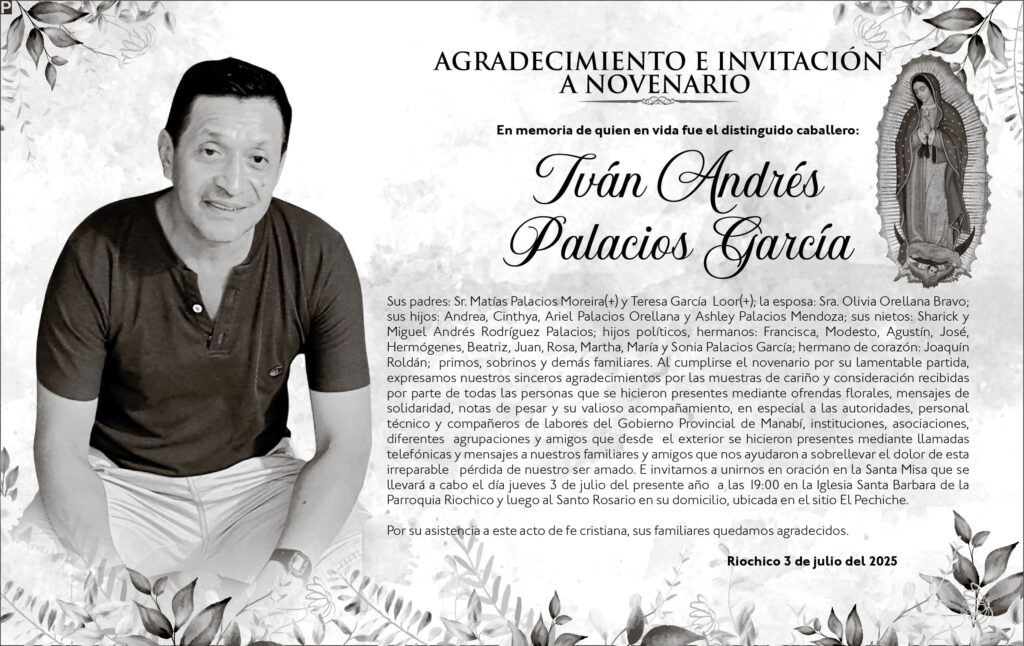 INVITACIÓN A MISA: Iván Andrés Palacios García