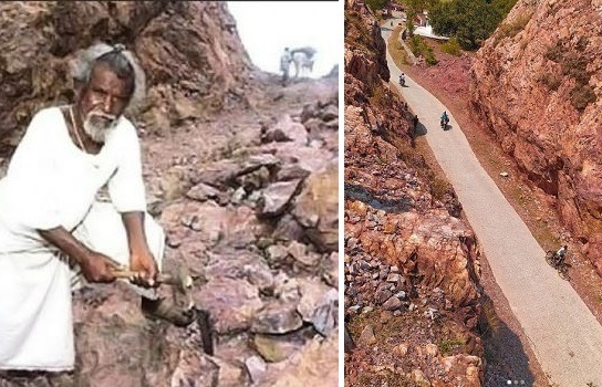Dashrath Manjhi, conocido como el ‘Hombre de la Montaña’, dedicó 22 años a tallar un camino de 110 metros a través de una montaña