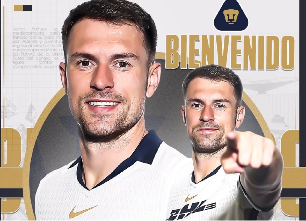 El mediocampista galés Aaron Ramsey jugará en México. FOTO: @PumasMX