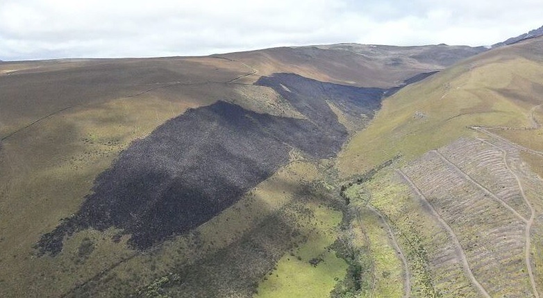 Incendio en el cerro Sincholagua fue controlado tras casi 24 horas de trabajo