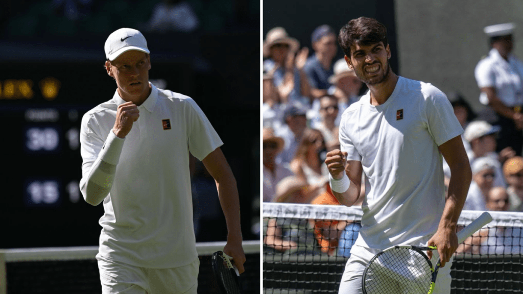 Jannik Sinner y Carlos Alcaraz se miden en la final. jpg