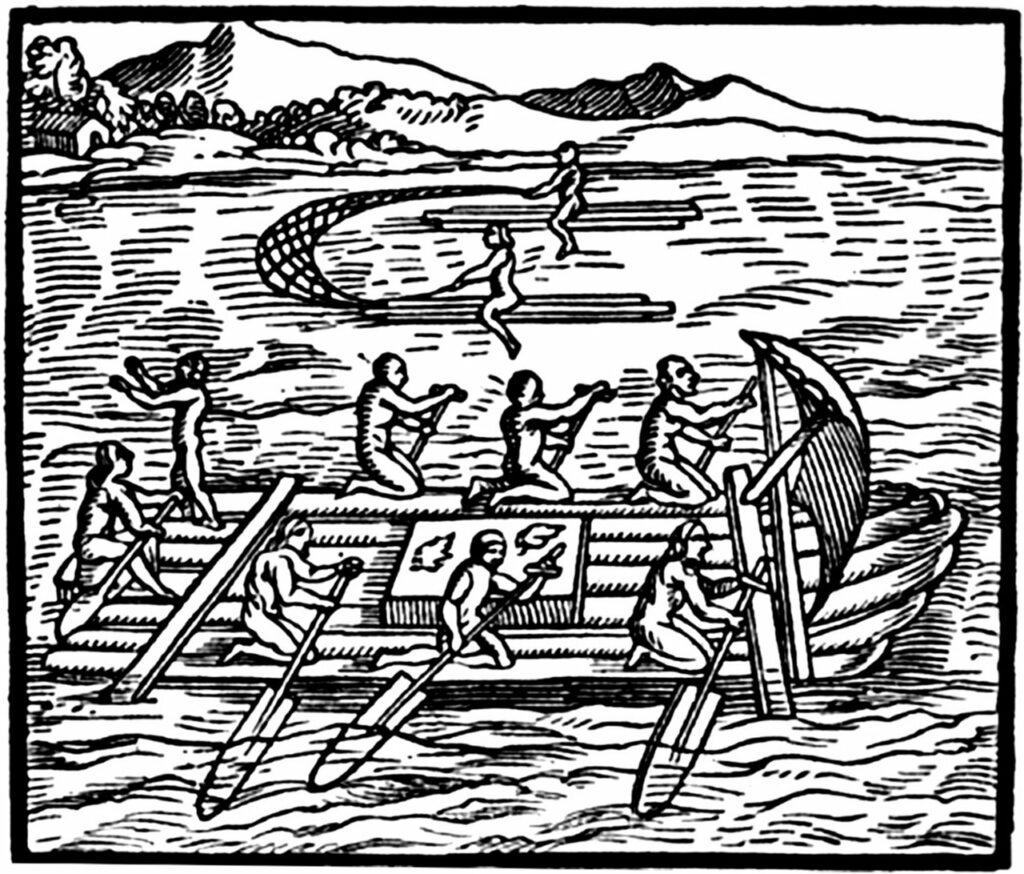 Los mercaderes manteños llegaron hasta el golfo de California en México. (Girolamo Benzoni, Historia del Nuevo Mundo (1565).