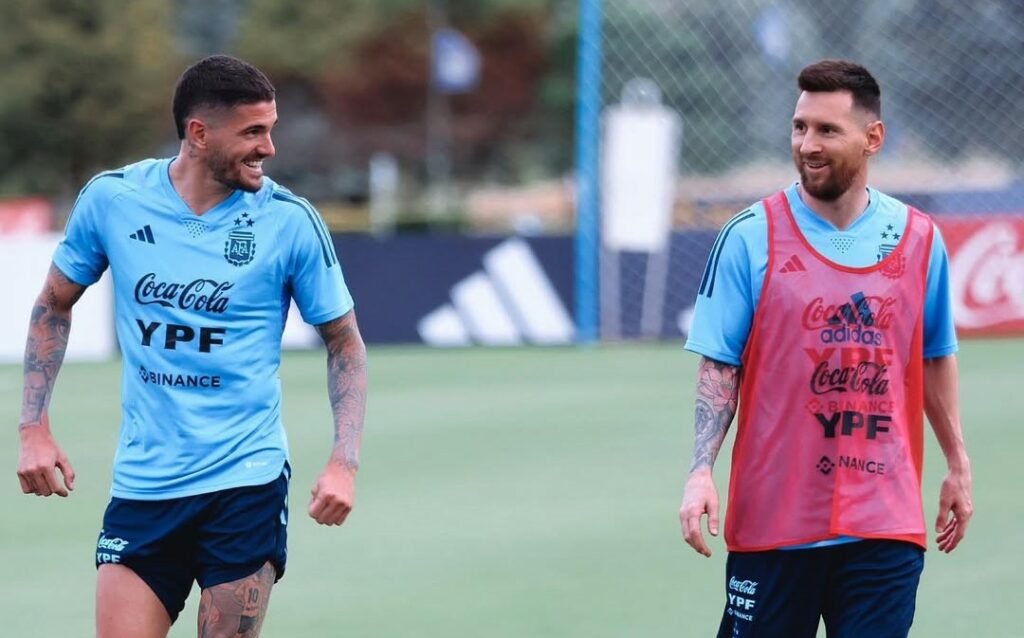 Rodrigo de Paul sería compañero de Lionel Messi en el Inter Miami.