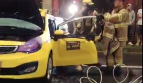 Siniestro vial en la Av. Quito de Santo Domingo involucra a taxi ejecutivo