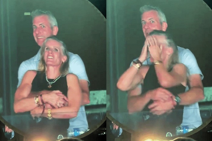 El momento previo: pareja viral de Coldplay captada antes del gran gesto
