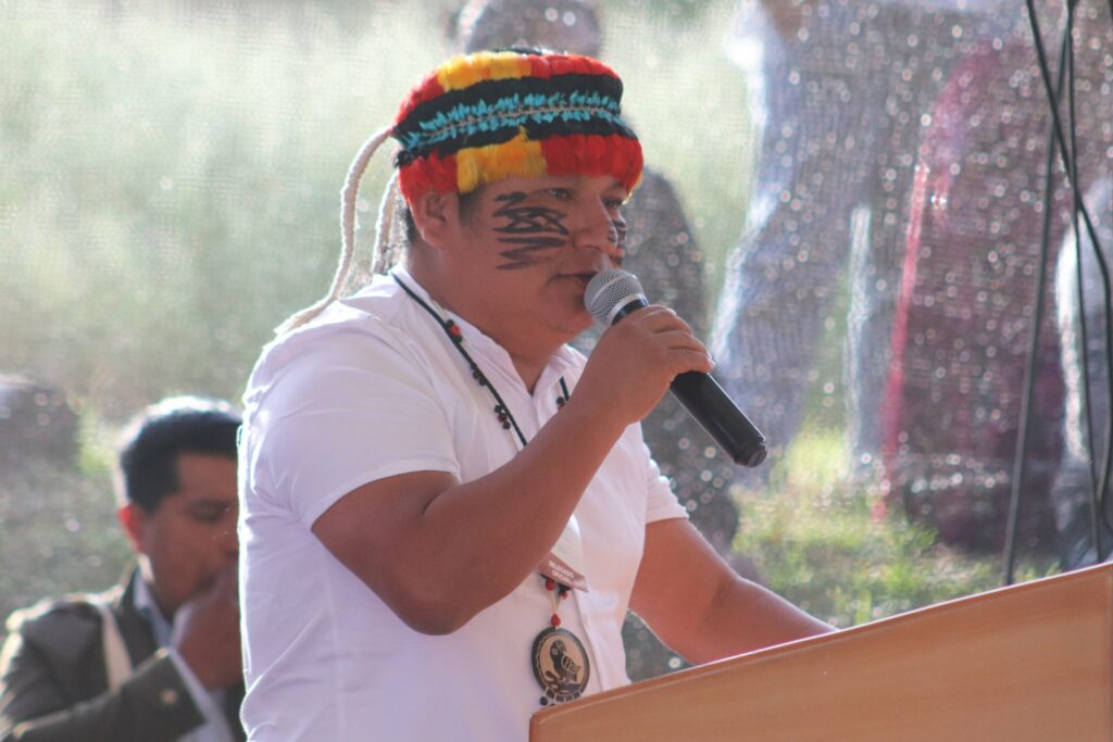 Marlon Vargas se convirtió en el nuevo presidente de la Conaie. FOTO: @CONAIE_Ecuador.